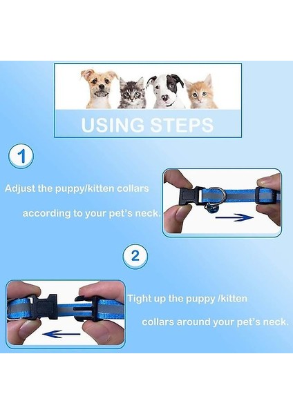 Çanlı Yansıtıcı Kedi Tasması, Köpek Veya Yavru Kedi Tasmaları Için Ayarlanabilir Breakway Emniyetli Yenidoğan Tasmaları (Yurt Dışından)