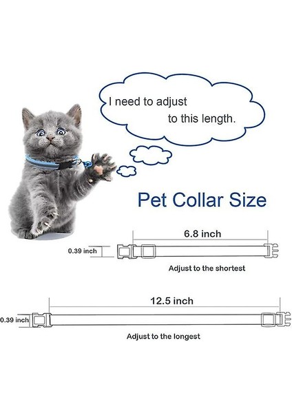 Çanlı Yansıtıcı Kedi Tasması, Köpek Veya Yavru Kedi Tasmaları Için Ayarlanabilir Breakway Emniyetli Yenidoğan Tasmaları (Yurt Dışından)