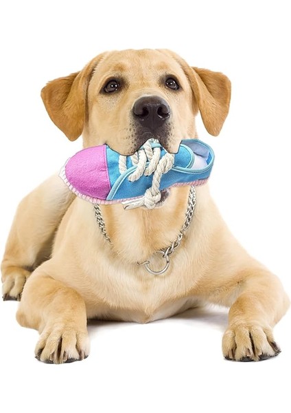 Köpek Çiğneme Oyuncağı, Isırmaya Dayanıklı Interaktif Köpek Cızırtılı Oyuncak Çiğneme Peluş Oyuncak Ayakkabı Simülasyonu (Yüksek Durum Mavisi) (Yurt Dışından)
