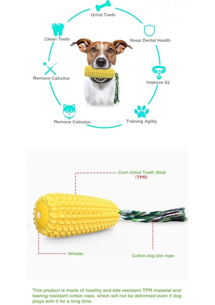 Mısır Temizleme Dişleri Köpek Çiğneme Oyuncağı, Dayanıklı, Arka Dişleri Temizleyin, Kendi Diş Macununuzu Kullanın, Köpekler Için Gıcırtılı Çiğneme Oyuncağı (Kısa Kuyruk) (Yurt Dışından) fiyatları
