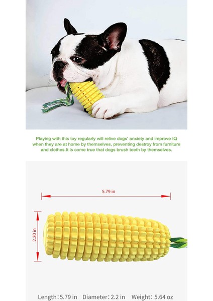 Mısır Temizleme Dişleri Köpek Çiğneme Oyuncağı, Dayanıklı, Arka Dişleri Temizleyin, Kendi Diş Macununuzu Kullanın, Köpekler Için Gıcırtılı Çiğneme Oyuncağı (Kısa Kuyruk) (Yurt Dışından) indirimleri