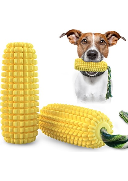 Diş Temizleme ve Oyun Için Interaktif Köpek Çiğneme Oyuncakları - Gıcırtılı ve Gıcırtılı Olmayan Mısır Şekilli Köpek Diş Fırçası Oyuncakları (Yurt Dışından)