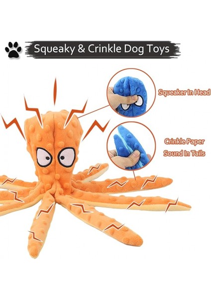 Köpek Oyuncağı, Buruşuk Kağıtlı, Içi Boş Ahtapot Köpek Çiğneme Oyuncağı, Orta ve Büyük Köpekler Için Uygun (Sarı) (Yurt Dışından)