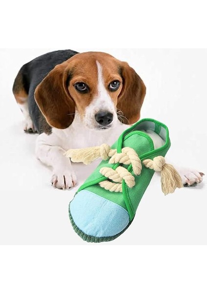 Köpek Çiğneme Oyuncağı, Isırmaya Dayanıklı Interaktif Köpek Cızırtılı Oyuncak Çiğneme Peluş Oyuncak Ayakkabı Simülasyonu (Yeşil) (Yurt Dışından)