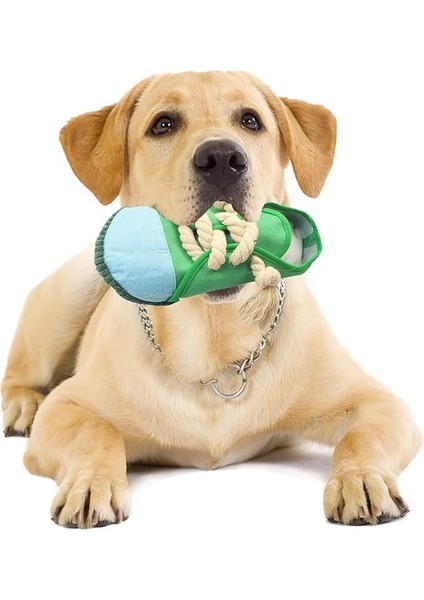 Köpek Çiğneme Oyuncağı, Isırmaya Dayanıklı Interaktif Köpek Cızırtılı Oyuncak Çiğneme Peluş Oyuncak Ayakkabı Simülasyonu (Yeşil) (Yurt Dışından)
