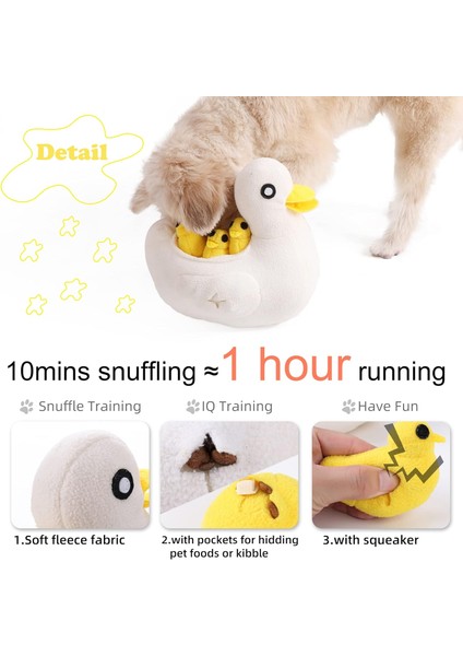 Köpek Snuffle Oyuncak Çiğneme Oyuncağı, Evcil Ördek Peluş Gıcırdayan Oyuncak, Köpek Saklanan Yiyecekler Doğal Toplayıcılık Becerilerini Teşvik Eden Eğitici Oyuncak, Küçük-Orta Irklar (Yurt Dışından)