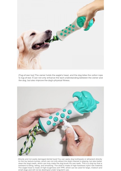 Interaktif Köpek Çiğneme Oyuncakları Şahin Asası Molar Oyuncak Halat Isırmaya Dayanıklı Köpek Yavrusu Diş Çıkarma Açık Hava Eğitimi Mavi (Yurt Dışından)