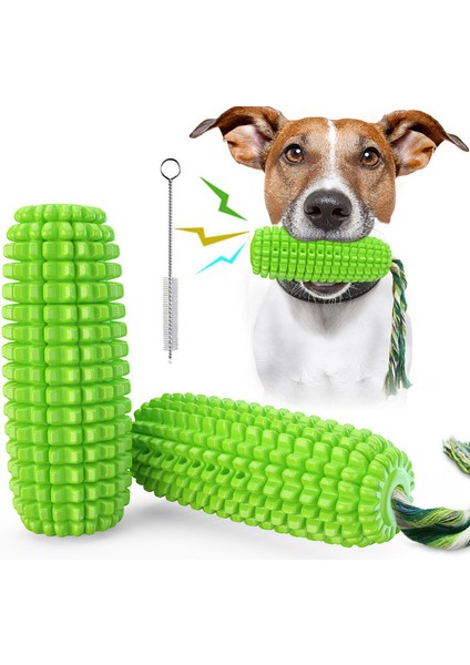 Köpek Çiğneme Oyuncakları, Köpek Diş Fırçası Temiz Dişler Interaktif Mısır Oyuncakları, Köpek Oyuncakları Agresif Çiğneme Makineleri Küçük Orta Büyük Cins (Yeşil) (Yurt Dışından)