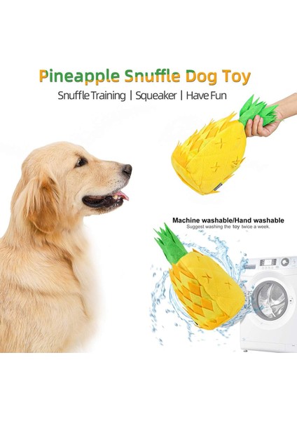 Sevimli Ananas Köpek Koklama Oyuncak, Peluş Cızırtılı Snuffle Eğitim Evcil Hayvan Oyuncak, Yavru Kedi Için Interaktif Bulmaca Iq Cırlak Oyuncak, Ilginç Köpek Oyuncak (Yurt Dışından)