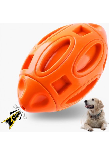 Köpek Çiğneme Oyuncağı Dayanıklı Sert Top Cızırtılı Neredeyse Yok Edilemez, Köpekler Için Harika Bir Hediye (Turuncu) (Yurt Dışından)