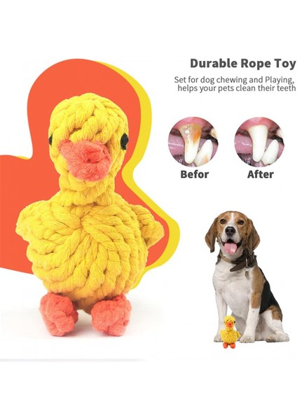 Yavru Köpek Çiğneme Oyuncakları, Eğitim Için Köpek Tasma Oyuncakları, Köpek Yavrusunun Sıkıntısını ve Kaygısını Önlemek Için Pamuk Ipli Oyuncaklar (Ördek) (Yurt Dışından)