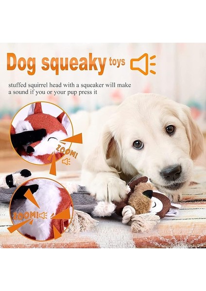 Köpek Peluş Oyuncakları - Gıcırtılı, Pamuk Malzemeli ve Buruşuk Kağıtlı Köpek Çiğneme Oyuncağı, Yavru Köpekler ve Küçük Köpekler (Sincap) Için Interaktif Oyuncaklar (Yurt Dışından) fiyatları