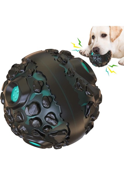 Göktaşı Şekli Köpek Pet Molar Temizleme Topu Oyuncak Interaktif Siyah Destekli Husky Alaskan Golden Retriever Labrador Bulldog (Mavi) (Yurt Dışından)