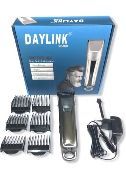 RD-900 Profesyonel LED Şarj Göstergeli Turbo Kademeli Saç Sakal Tıraş Makinesi +7