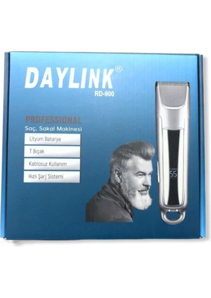 RD-900 Profesyonel LED Şarj Göstergeli Turbo Kademeli Saç Sakal Tıraş Makinesi +7 fırsatları