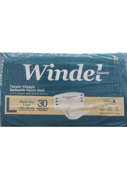 Windelhosen Windelhosen Bel Bantlı Large Hasta Alt Bezi 30lu 2 Paket (60adet)