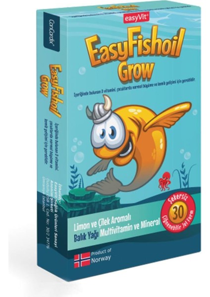 EasyFishoil Grow 30 Çiğnenebilir Jel Tablet