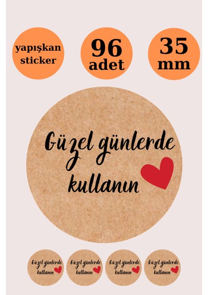 Güzel Günlerde Kullanın Bohem Kraft Sticker - Paketleme Sticker - Kraft Görünümlü Sticker