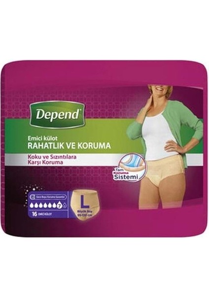 Alışveriştarlası Depend Emici Külot Kadın Large ( Büyük Boy ) 16 Lı