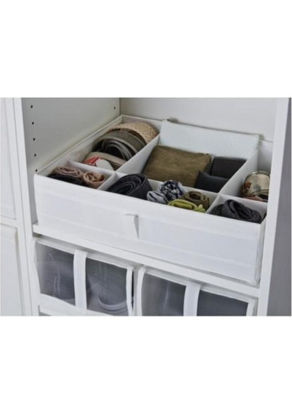 Skubb Bölmeli Kutu Gardırop Şifonyer Düzenleyici Beyaz 44X34X11 cm