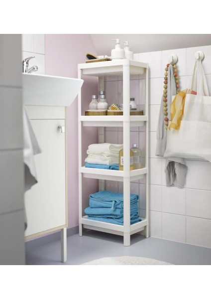 Ikea Vesken 23X100 cm Raf Banyo Duş Şampuan Lif Havlu Rafı