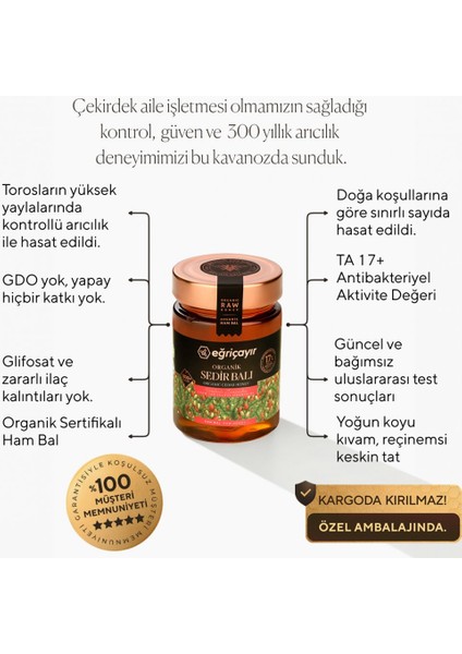 Organik Sedir Balı 450 gr