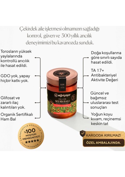 Organik Sedir Balı 850 GR