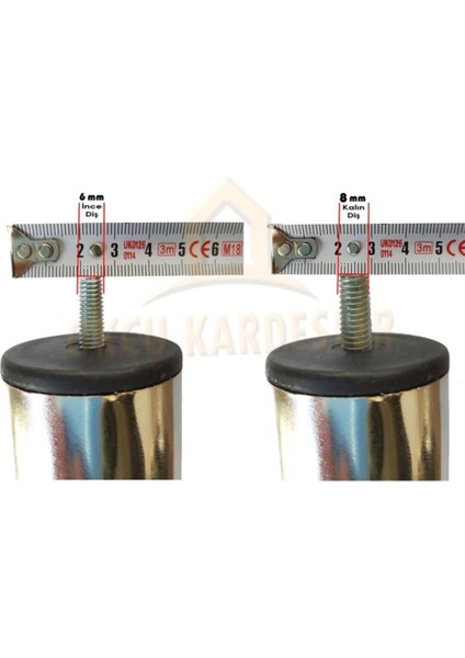 Marka Baza Koltuk Kanepe Ayağı Civatalı 15 cm (4 Adet) M8 Ince Diş fiyatları