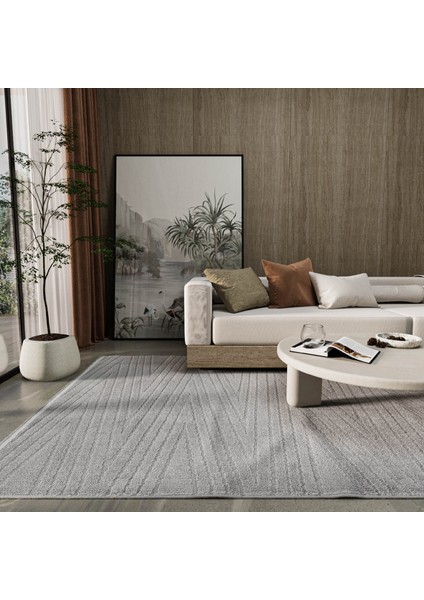 Newyork 3107 Gri Yumuşak Tuşeli Halı Kilim Salon Koridor Kesme Yolluk Dokuma Makine Halısı