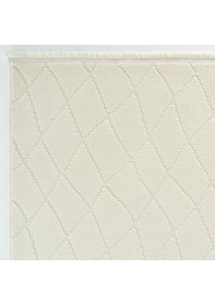 Newyork 3109 Krem Yumuşak Tuşeli Halı Kilim Salon Koridor Kesme Yolluk Dokuma Makine Halısı