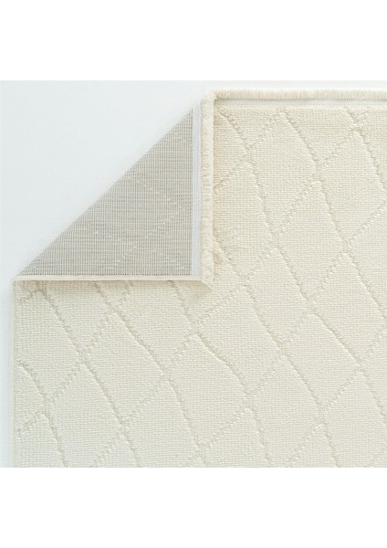 Newyork 3109 Krem Yumuşak Tuşeli Halı Kilim Salon Koridor Kesme Yolluk Dokuma Makine Halısı