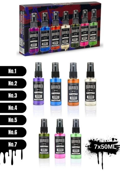 7 Mix Set EDC Sprey Kolonya 7 x 50 ml
