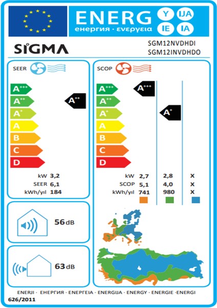 Comfort SGM12INVDHD1 A++ 12000 BTU Inverter Duvar Tipi Klima