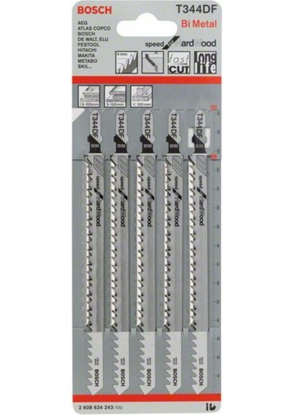 T 344 Df Speed For Hard Wood 5'li Dekupaj Testeresi Bıçağı