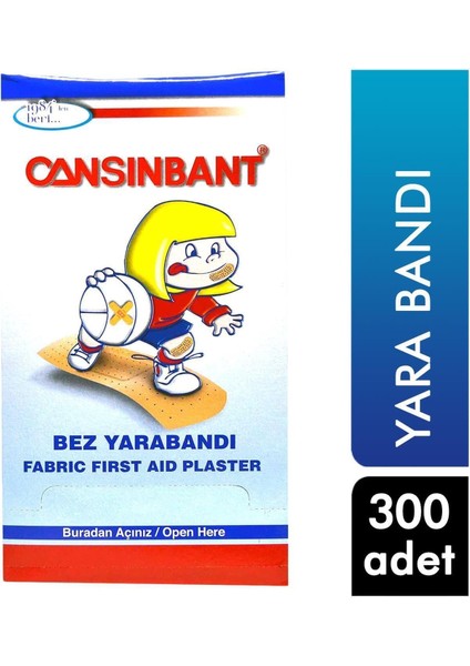Bant Marka: Cansınbant Bez Yarabandı 300 Adet 8699721111038 Kategori: Yara Bandı