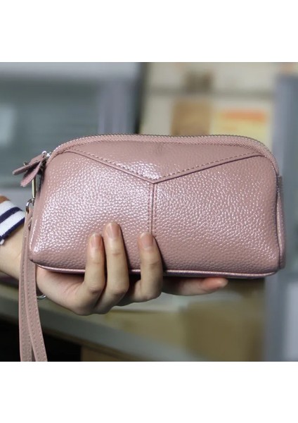 Gerçek Deri Kadınlar Cüzdanlar Brand Teşkilat Yüksek Kaliteli Telefon Kartı Holder Uzun Lady Purse (Yurt Dışından) fiyatları