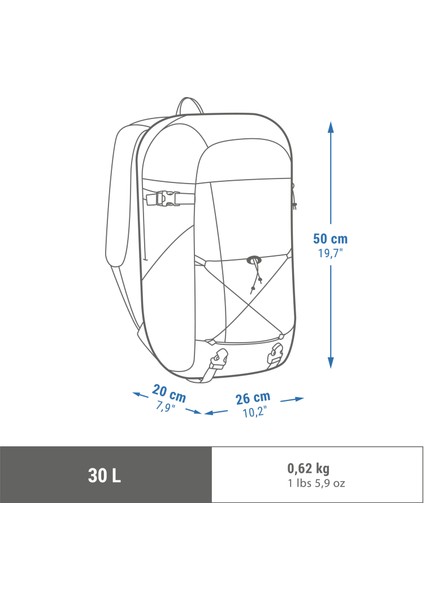 Outdoor Sırt Çantası - 30 L - Siyah - Nh Arpenaz 100