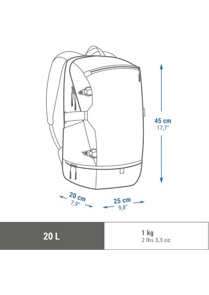 Outdoor Buzluk Bölmeli Sırt Çantası - 20 L - Nh Arpenaz 500