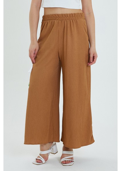 Kadın Yanı Nakışlı Örme Pantolon RD24YB110913
