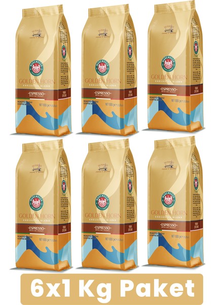Espresso Golden Horn Blend Çekirdek Kahve 1 Kg X 6 Adet