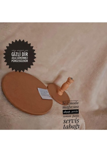 Bizizmoda Ahşap Pasta Servis Sunum Standı - Ayaklı Sunumluk Boyanabilir Ahşap Servis Tepsisi fiyatları