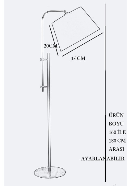 Krom Kaplama Asansörlü Mermer Tabanlı Metal Lambader - krem Wawe Desenli