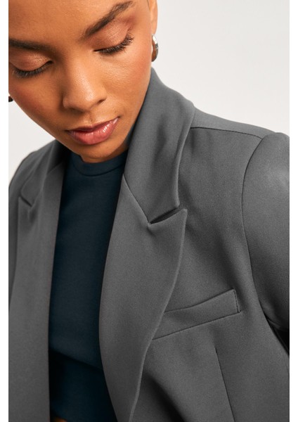 Loose Fit Feminen Antrasit Kadın Blazer Ceket indirimleri