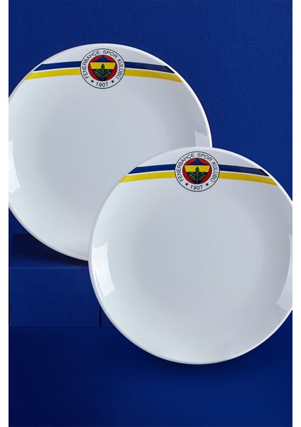 N3430 Fenerbahçe Lisanslı Klasik Logo 2'li Porselen Pasta