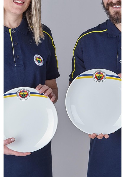 N3430 Fenerbahçe Lisanslı Klasik Logo 2'li Porselen Pasta indirimleri