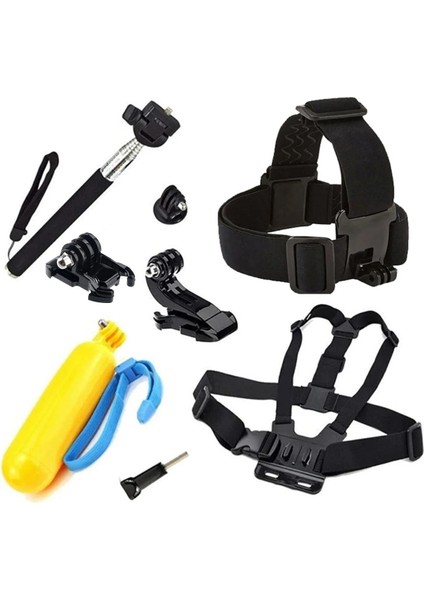 Tüm Aksiyon Kameralara Uyumlu Evrensel Aksesuar Seti 8 Parça