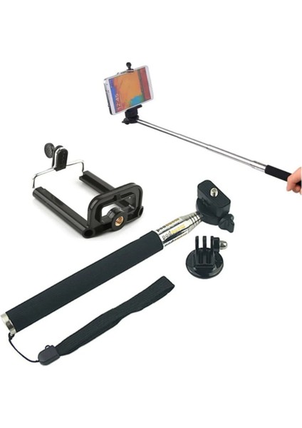 Gopro Uyumlu Monopod ve Telefon Tutucu