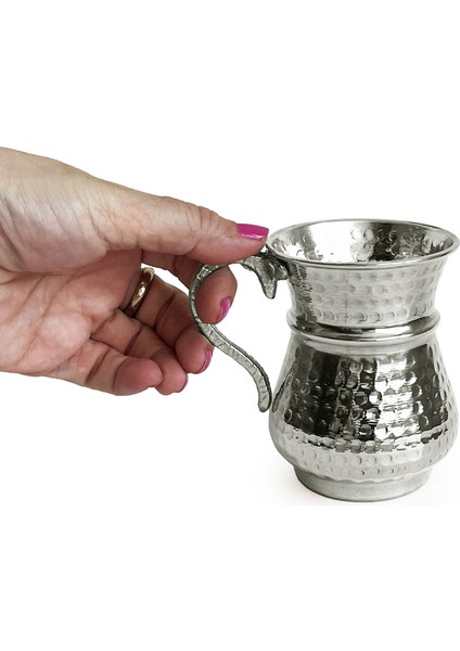 Kordonlu Bakır Maşrapa Bardak Nikel Kaplama