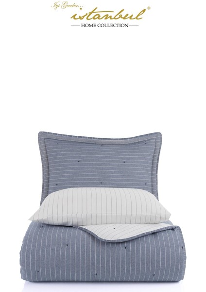 Soft Dreams Tek Kişilik Natural Yatak Örtüsü Seti Indigo
