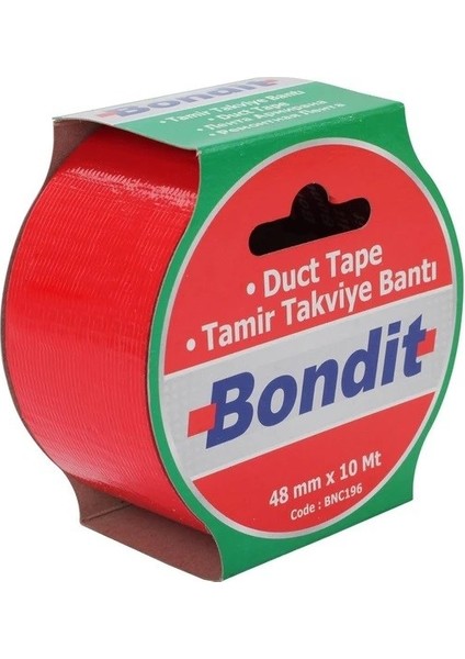 BNC196 Tamir Takviye Bantı Kırmızı 48 mm 10 mt Bondit